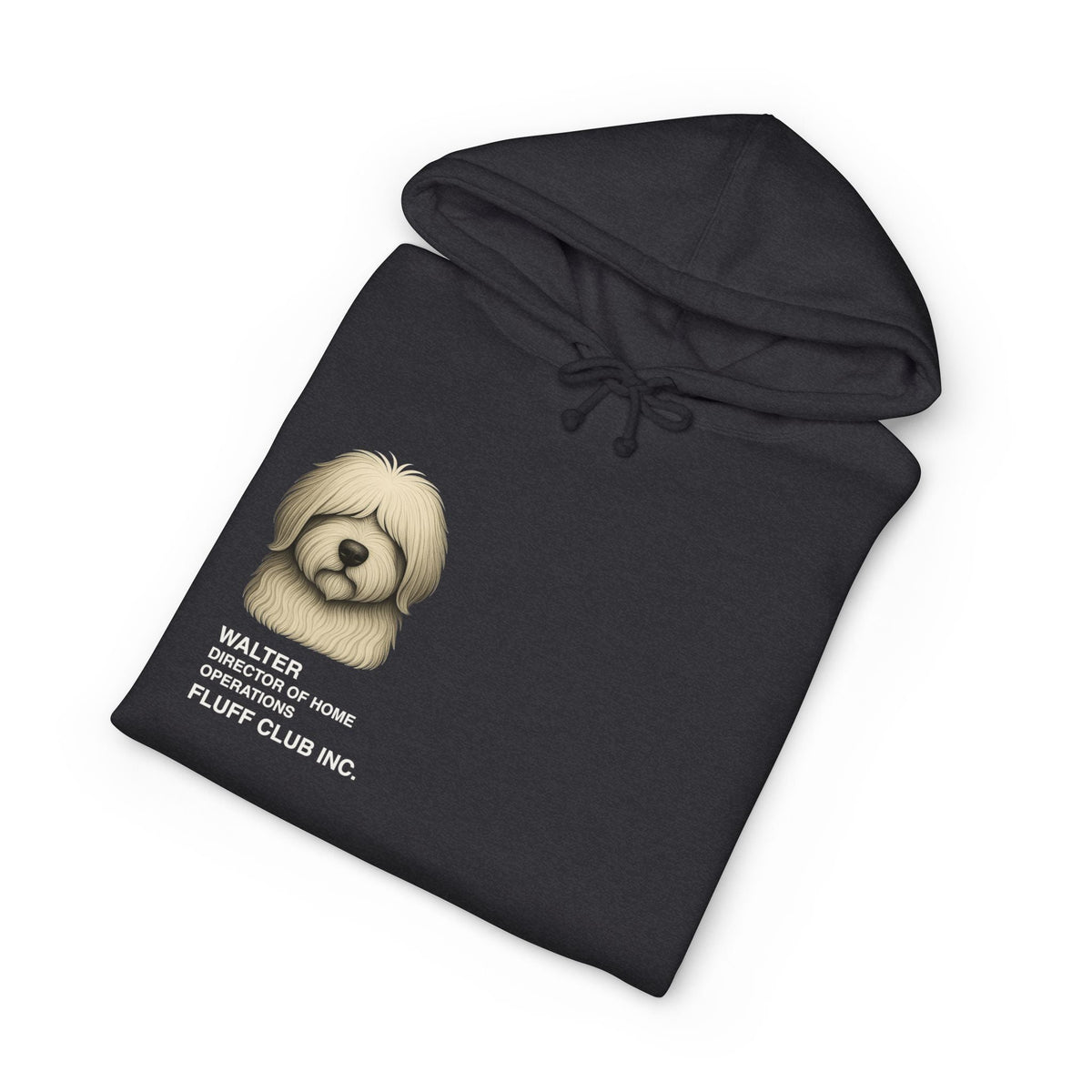 Old English Sheepdog Jobs Edition hoodie by Fluff Club, additional product photo