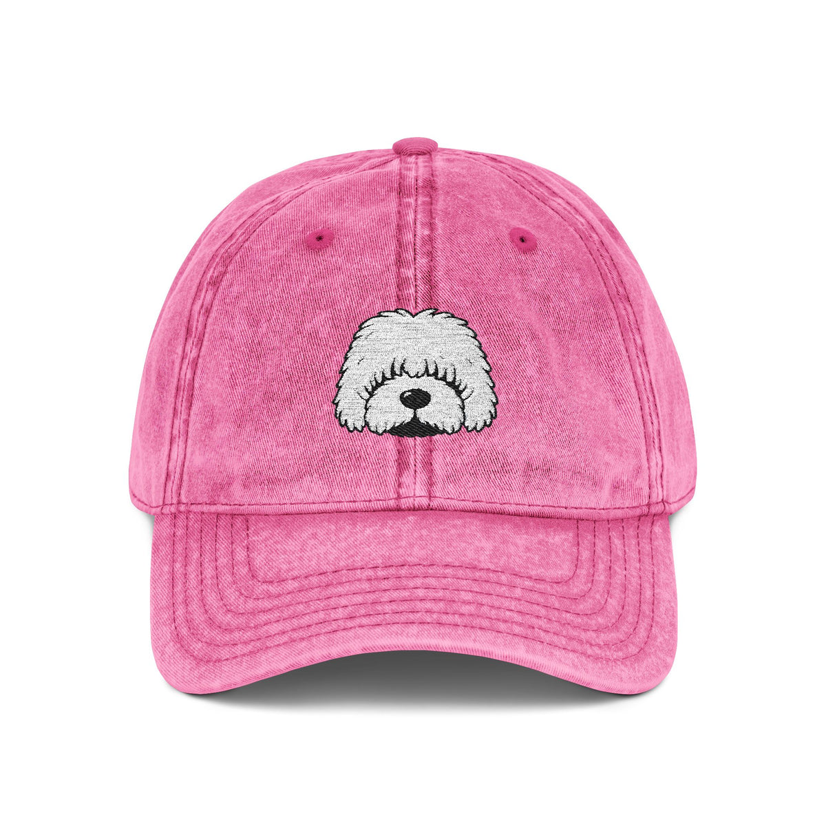 Embroidered Old English Sheepdog vintage washed cap by Fluff Club – photo 4 of 8