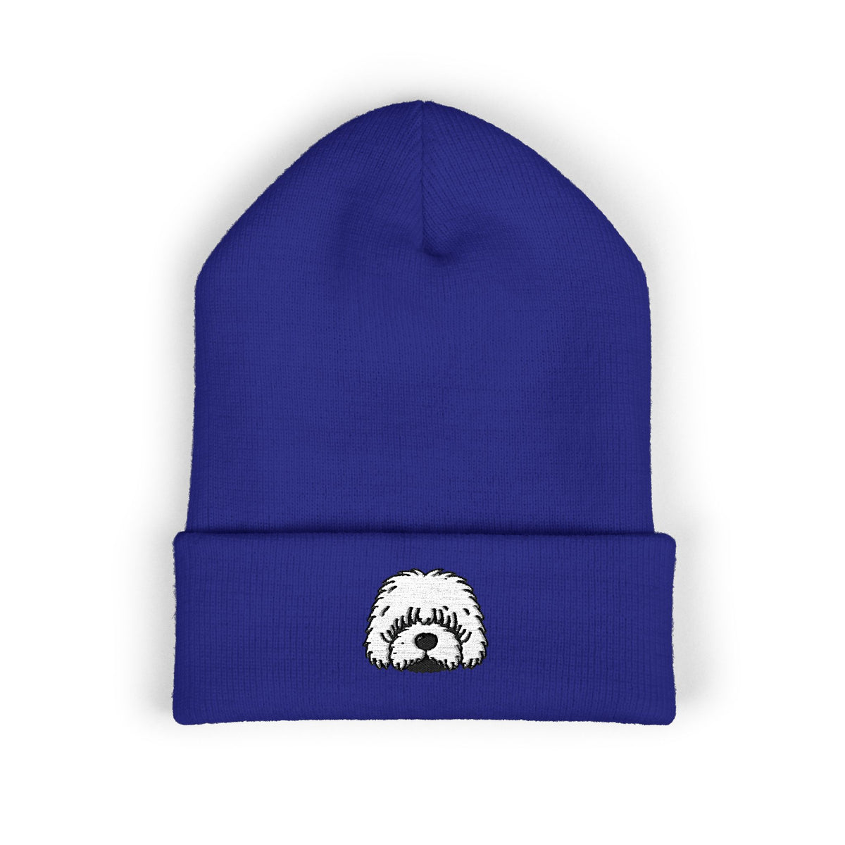 Embroidered fluffy sheepdog beanie by Fluff Club