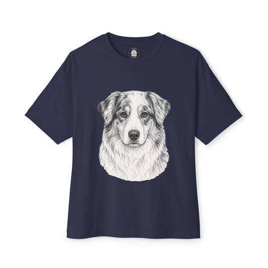 Australian Shepherd portrait 'Your Dog Is the Boss' t-shirt by Fluff Club – photo 2 of 7