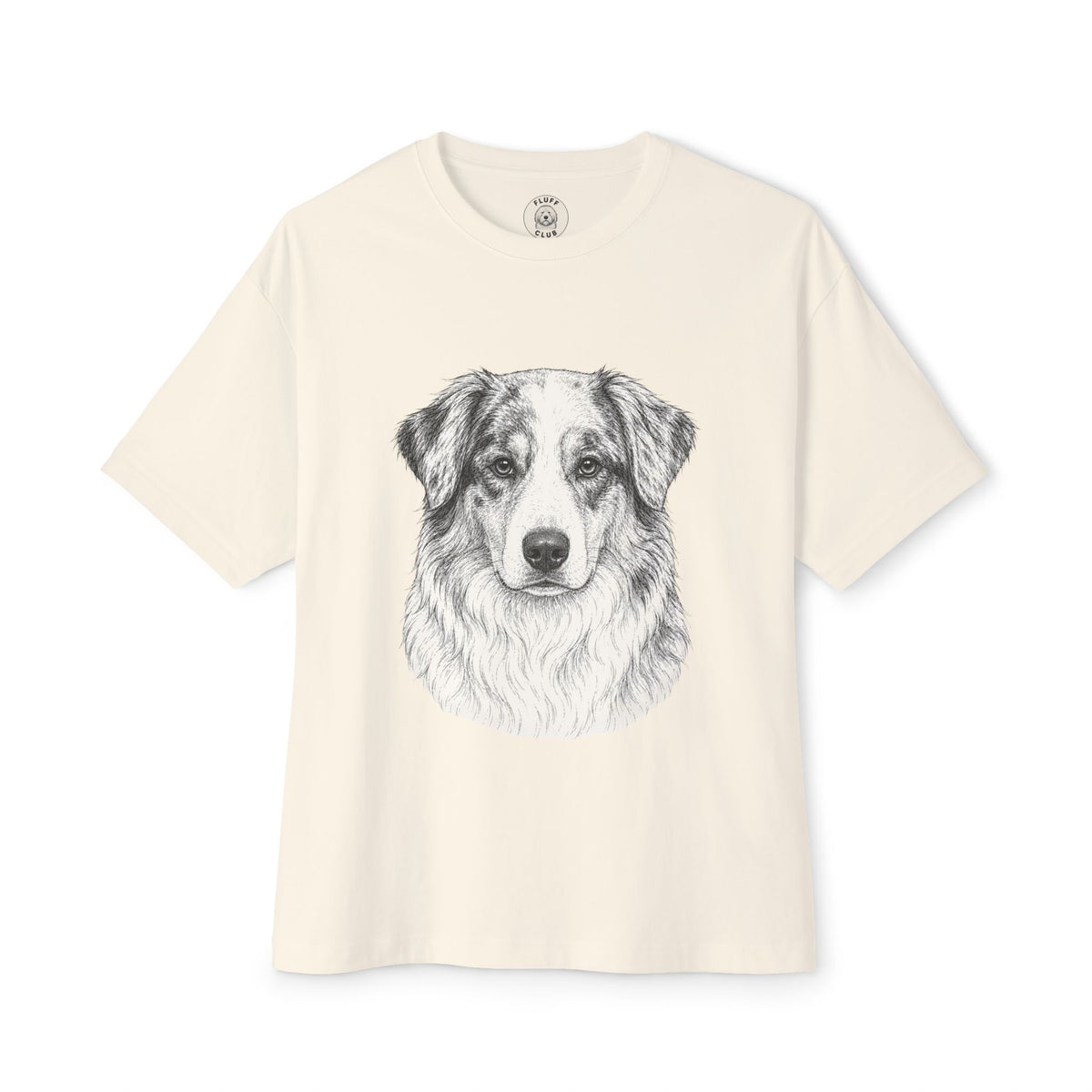 Australian Shepherd portrait 'Your Dog Is the Boss' t-shirt by Fluff Club – photo 3 of 7