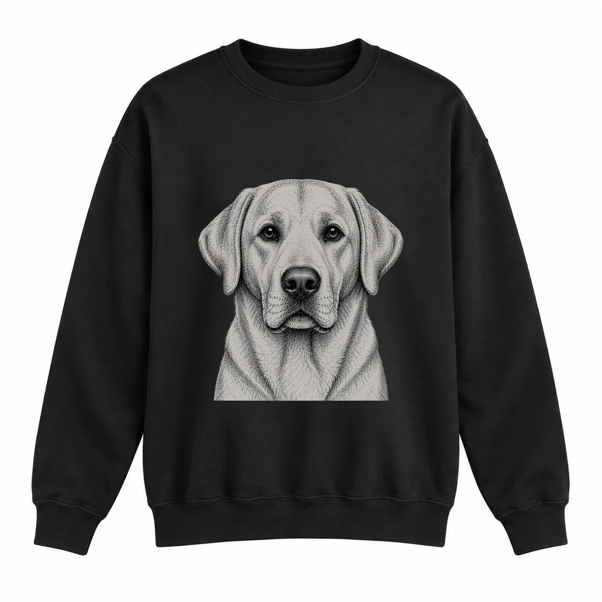 Labrador portrait crewneck, Black Ink, front