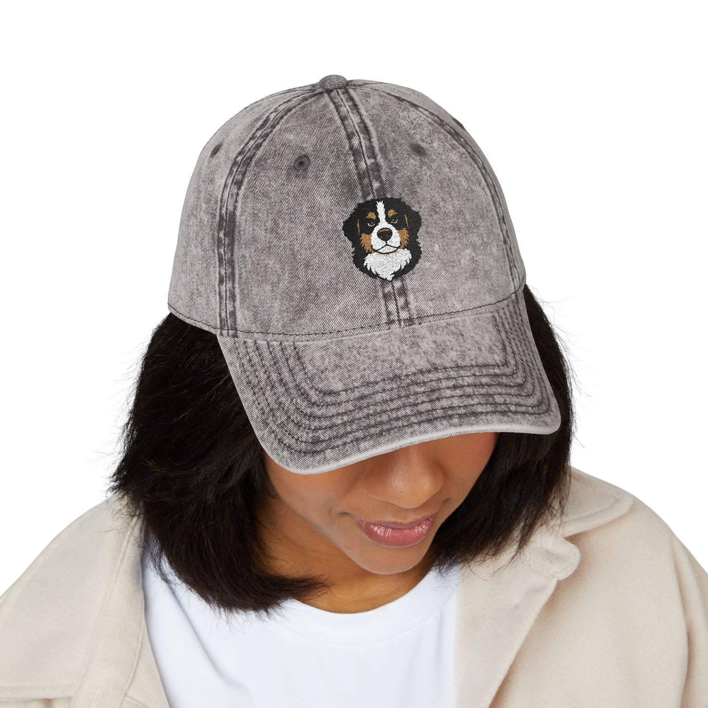 Embroidered Bernese Mountain Dog Vintage Cap