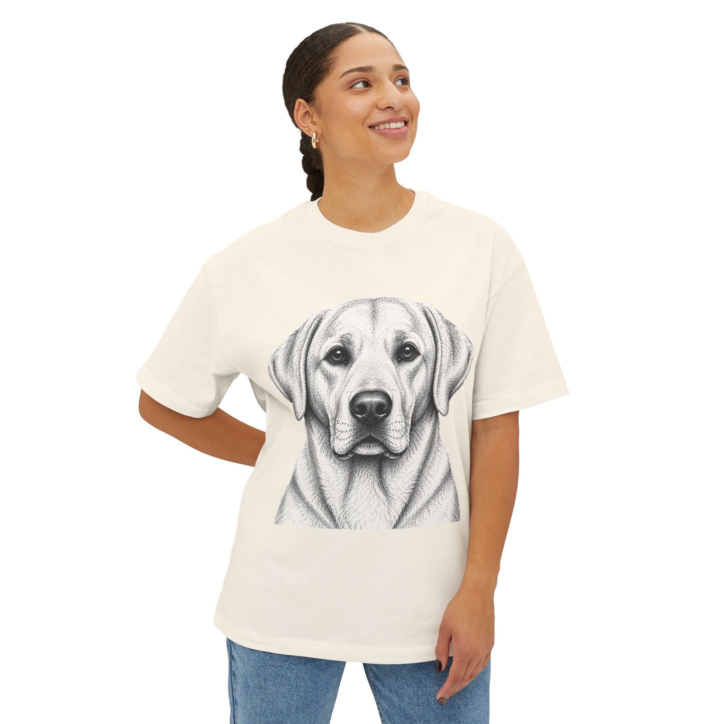 Dog Lover Oversized Tee — "Your Dog Is The Boss" Graphic