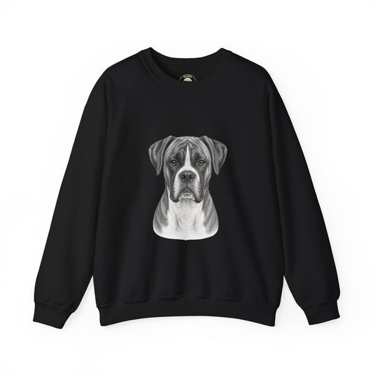 Boxer portrait 'Your Dog Is the Boss' sweatshirt by Fluff Club – photo 2 of 6