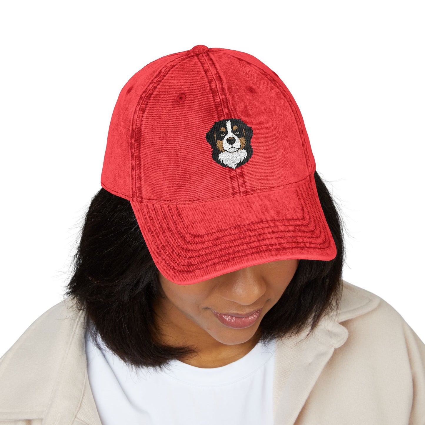 Embroidered Bernese Mountain Dog Vintage Cap