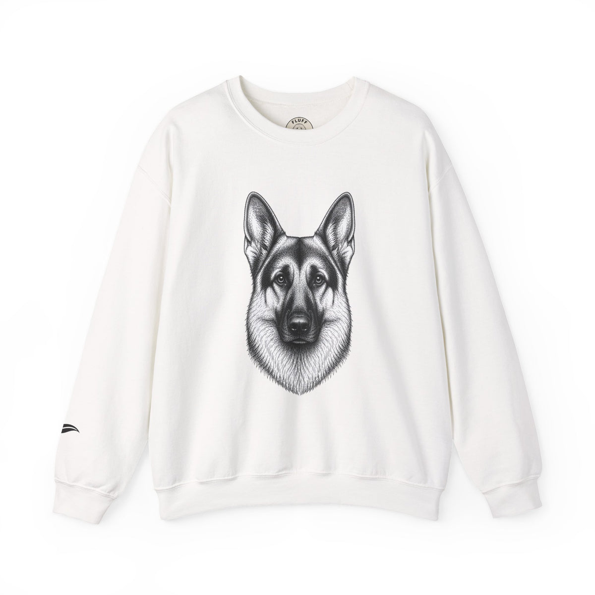 German Shepherd portrait 'Your Dog Is the Boss' sweatshirt by Fluff Club