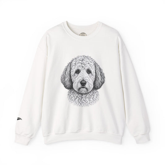 Goldendoodle portrait 'Your Dog Is the Boss' sweatshirt by Fluff Club