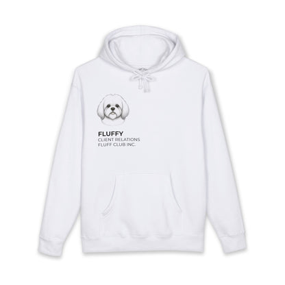 Fluff Club Hoodie – 'Dogs Who Work From Home' White Pullover
