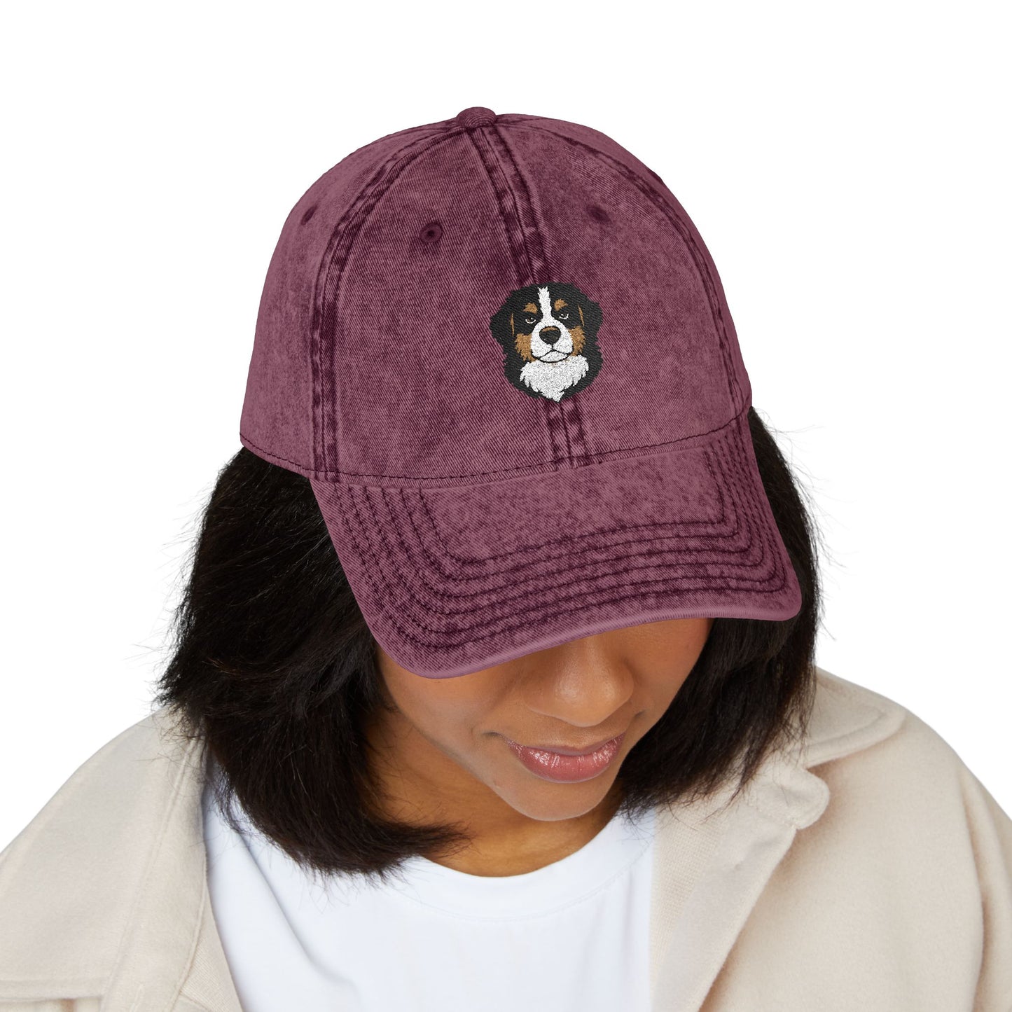 Embroidered Bernese Mountain Dog Vintage Cap