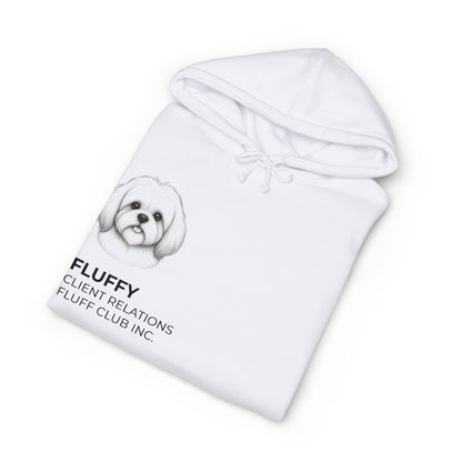 Fluff Club Hoodie – 'Dogs Who Work From Home' White Pullover