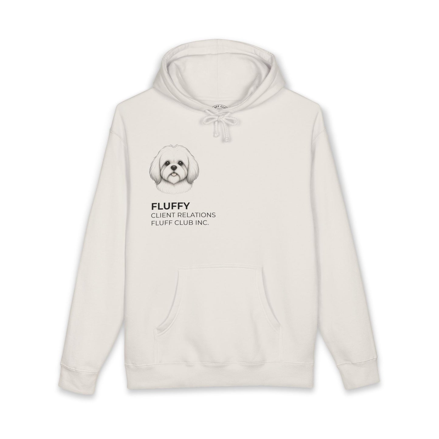 Fluff Club Hoodie – 'Dogs Who Work From Home' White Pullover