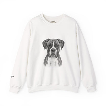 Boxer portrait 'Your Dog Is the Boss' sweatshirt by Fluff Club