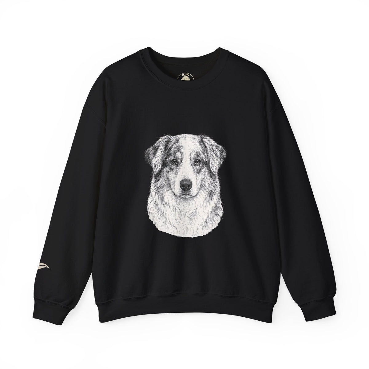 Australian Shepherd portrait 'Your Dog Is the Boss' sweatshirt by Fluff Club – photo 2 of 6