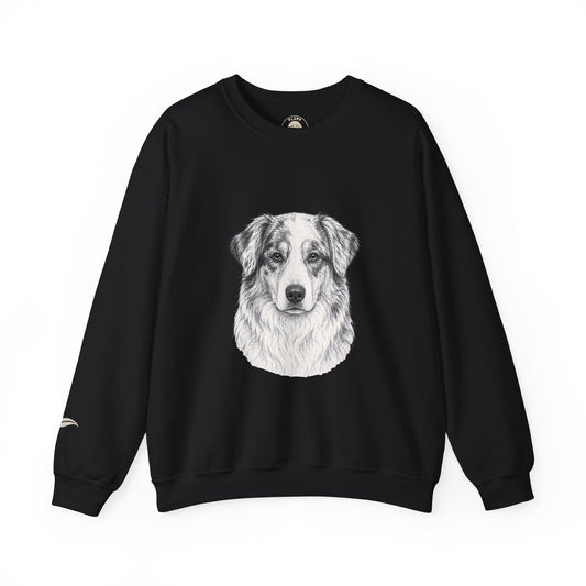 Australian Shepherd portrait 'Your Dog Is the Boss' sweatshirt by Fluff Club – photo 2 of 6