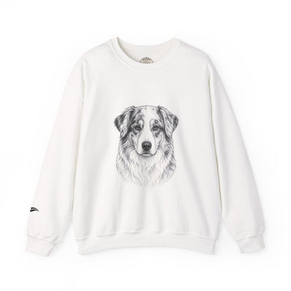 Australian Shepherd portrait 'Your Dog Is the Boss' sweatshirt by Fluff Club