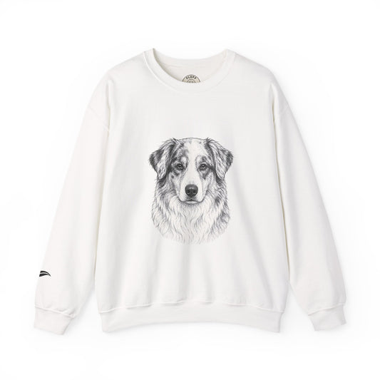 Australian Shepherd portrait 'Your Dog Is the Boss' sweatshirt by Fluff Club