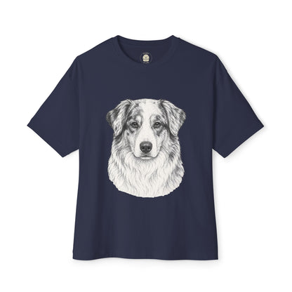 Australian Shepherd portrait 'Your Dog Is the Boss' t-shirt by Fluff Club – photo 2 of 7