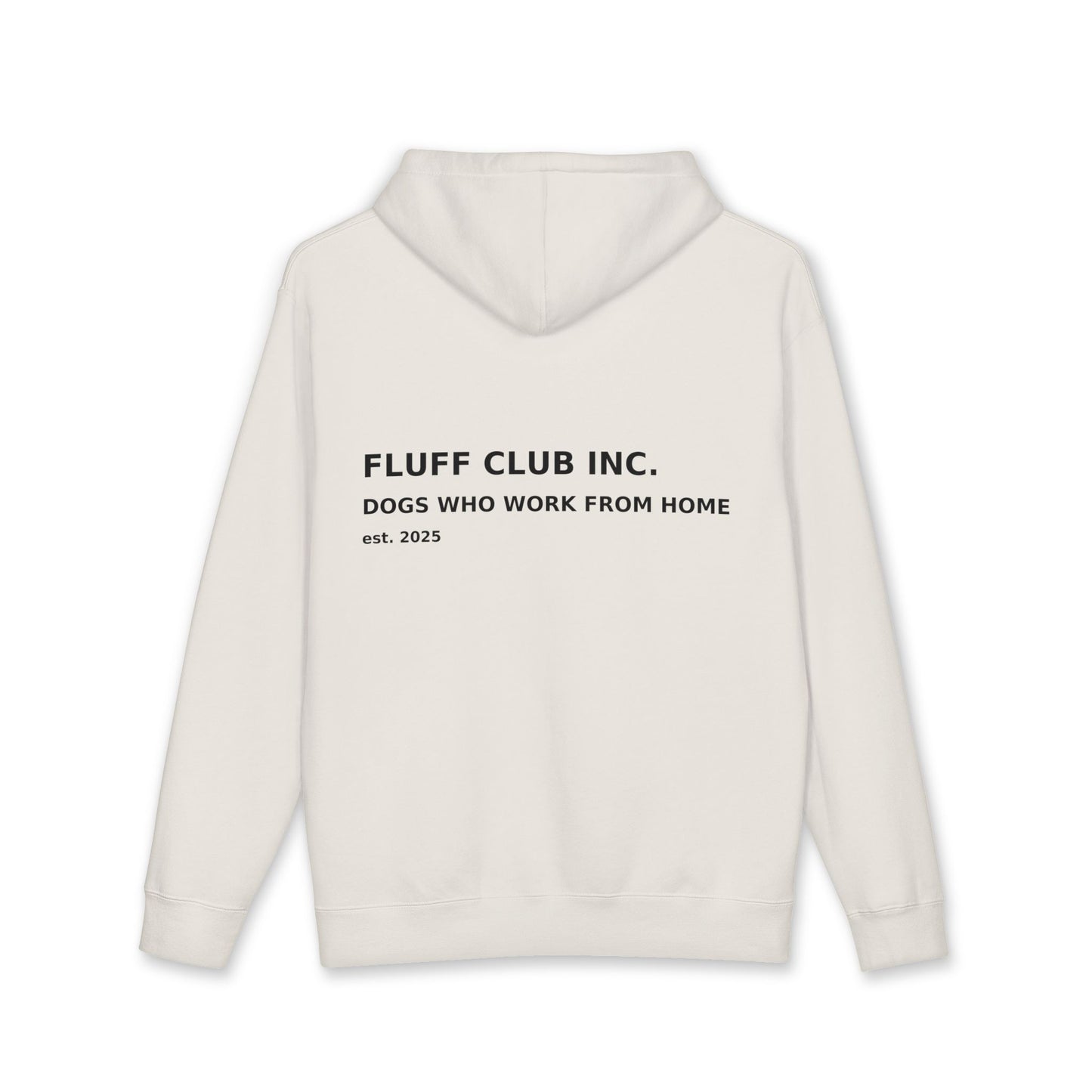 Fluff Club Hoodie – 'Dogs Who Work From Home' White Pullover