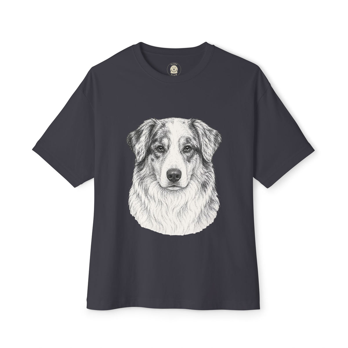 Australian Shepherd portrait 'Your Dog Is the Boss' t-shirt by Fluff Club – photo 4 of 7