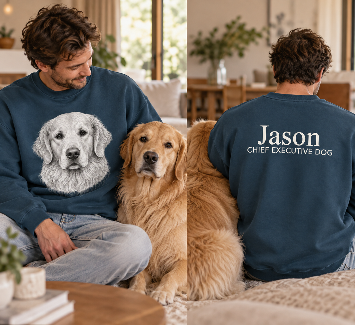 Fluff Club dog breed portrait t-shirts and sweatshirts