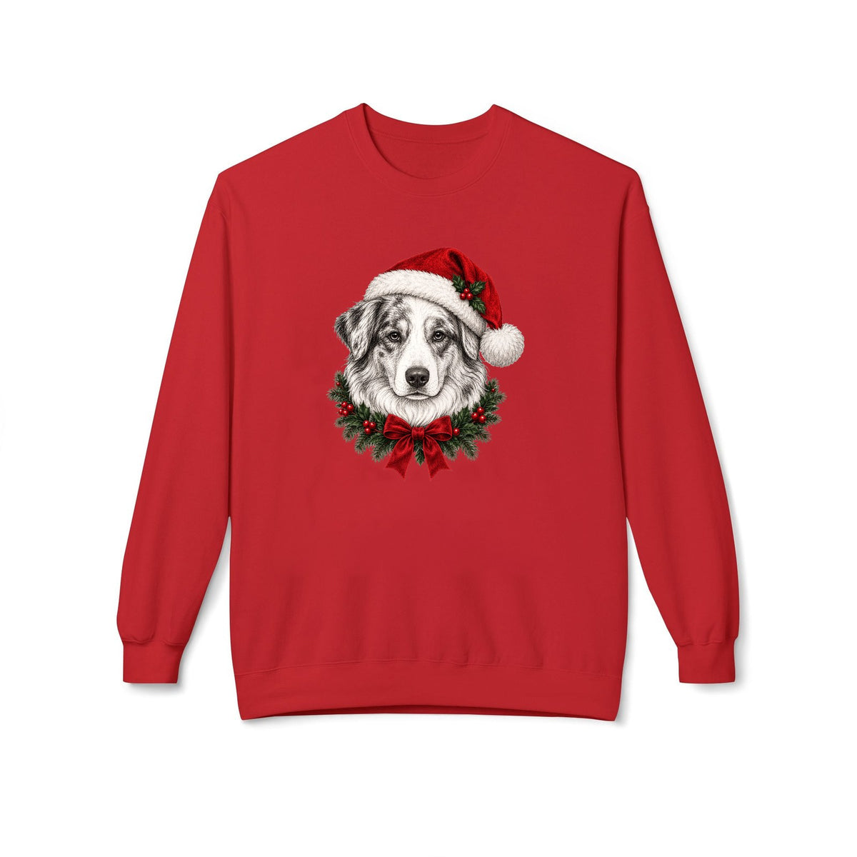 Personalized Christmas dog portrait sweatshirt by Fluff Club
