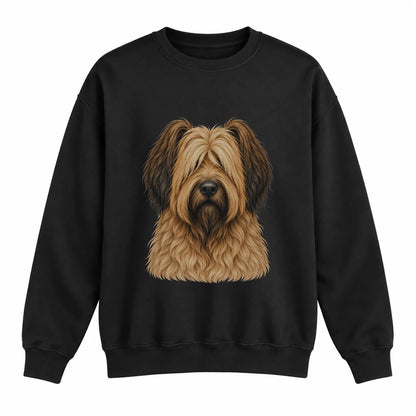 Briard portrait crewneck, Black Ink, front