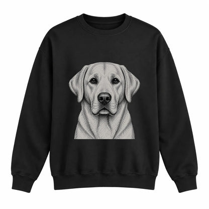 Labrador portrait crewneck, Black Ink, front