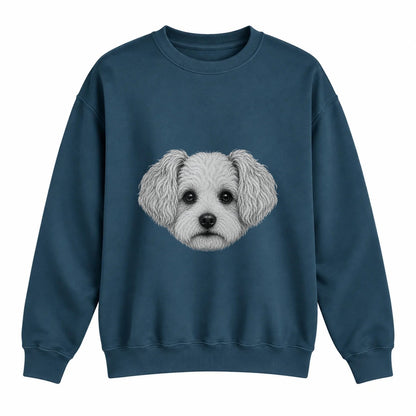 Moodle portrait crewneck, Washed Navy, front